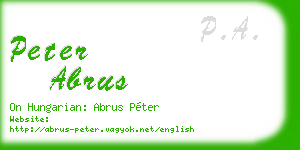 peter abrus business card