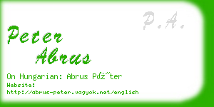 peter abrus business card